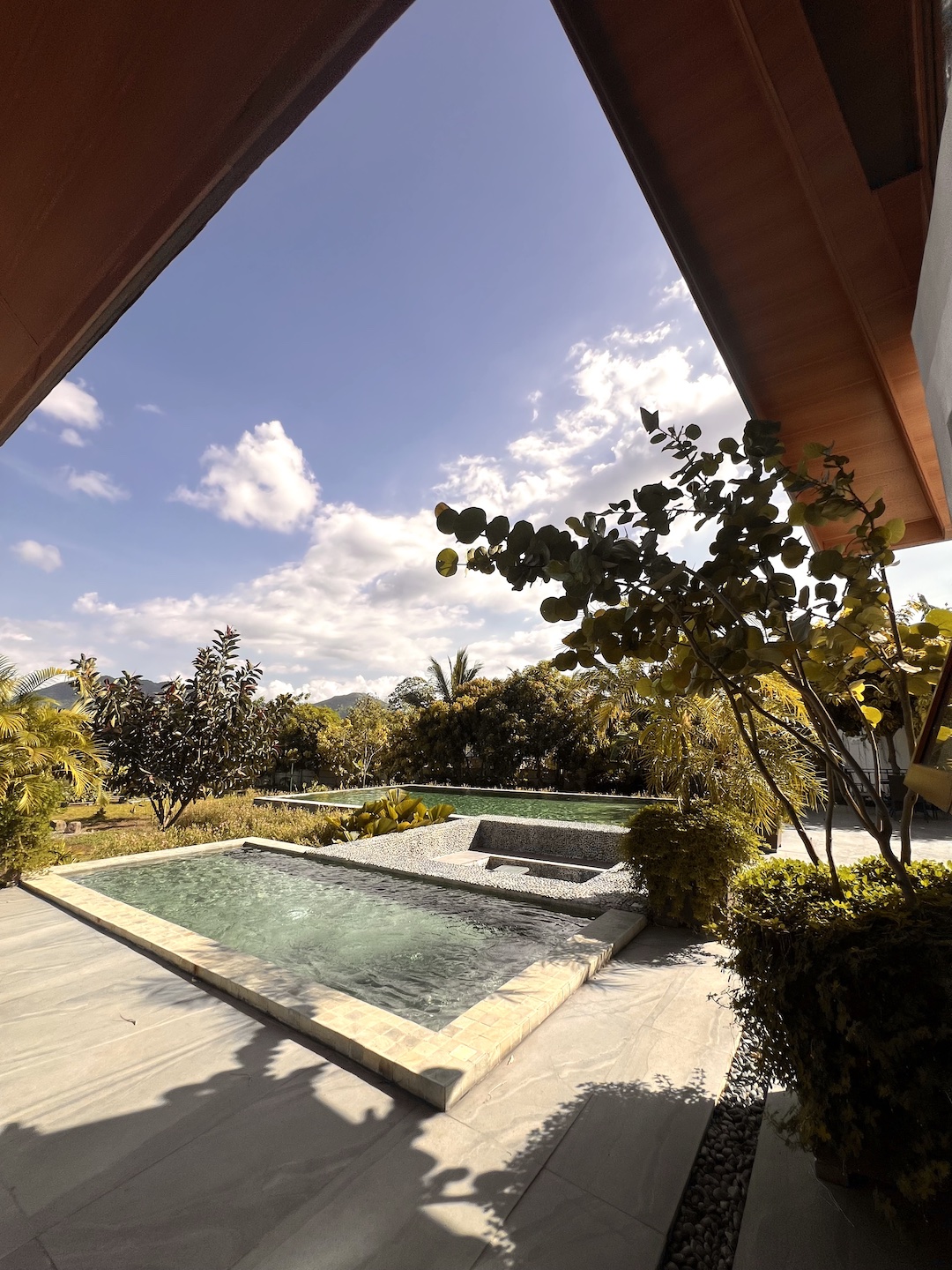 Swimming pool area with adult and kiddie pools